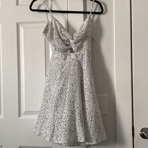 White & Black polka dot Dress